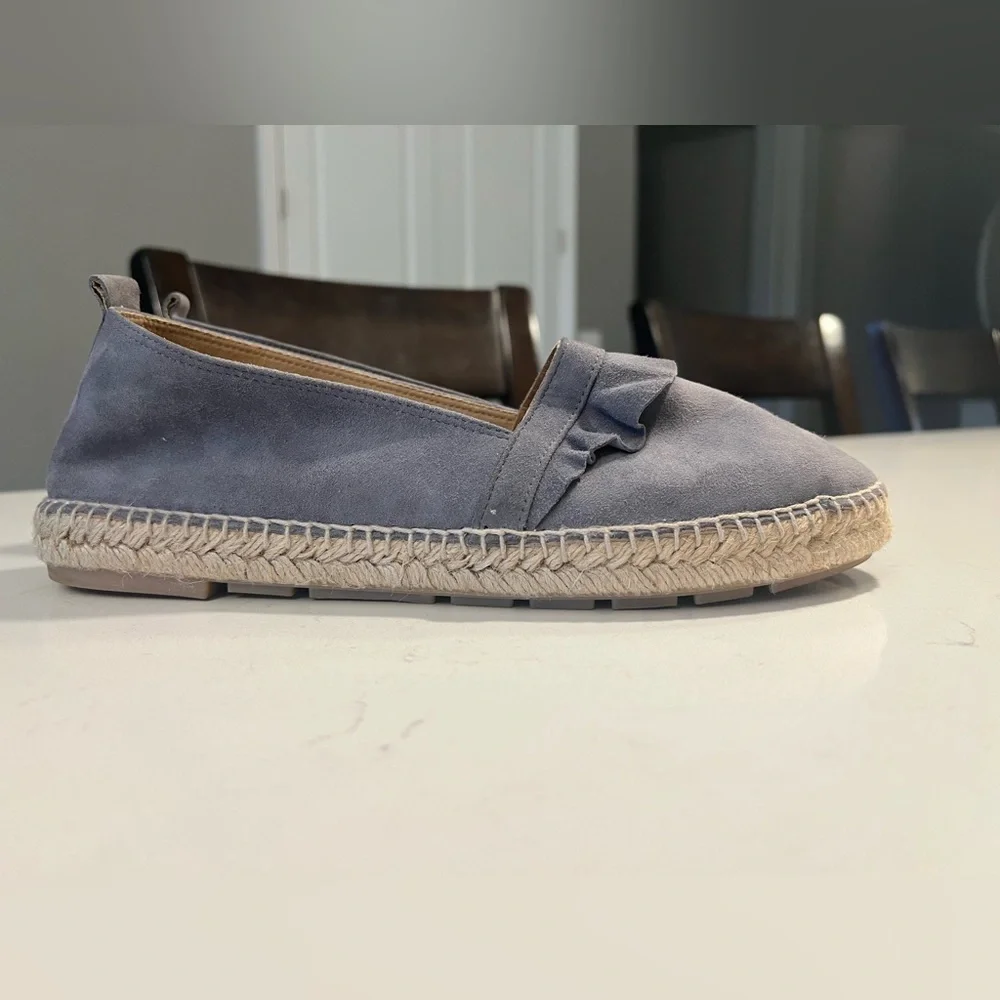 ANTHROPOLOGIE - Suede Ruffle Espadrille size 39